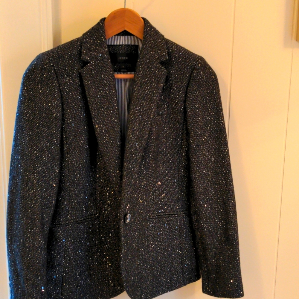 Elegant dark grey with sparkles J Crew blazer